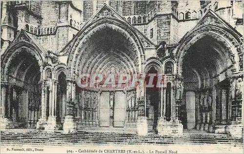 Ansichtskarte AK Cathedrale de Chartres (E et L) Le Portail Nord