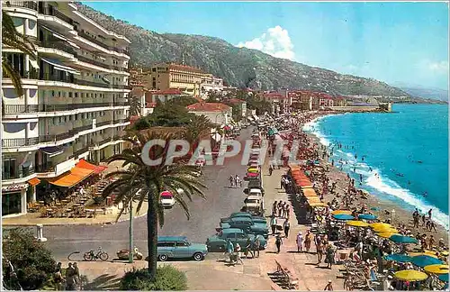 Cartes postales moderne La Cote d'Azur Menton Le Paris Palace La Promenade les PLages vue vers l'Italie