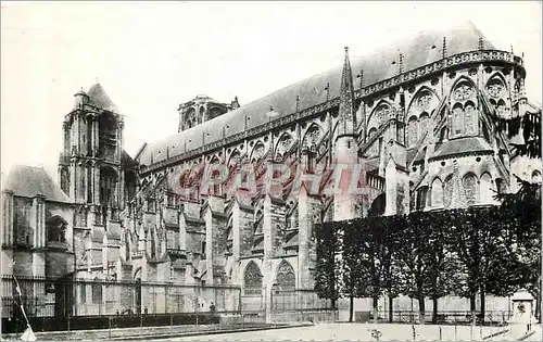 Moderne Karte Bourges (Cher) La Cathedrale vue prise du Jardin de l'Hotel de Ville