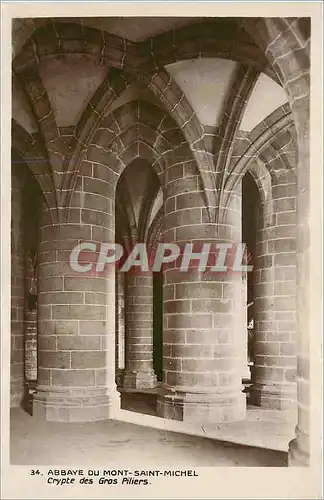 Cartes postales moderne Abbaye du Mont Saint Michel Crypte des Gros Piliers