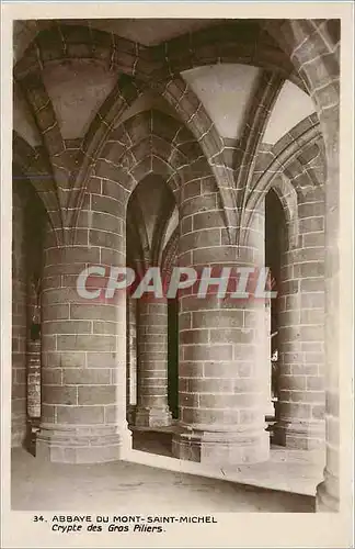 Moderne Karte Abbaye du Mont Saint Michel Crypte des Gros Piliers