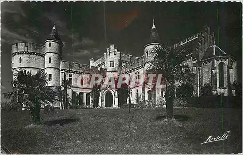 Cartes postales moderne Hendaye Le chateau abbadia vu de nuit