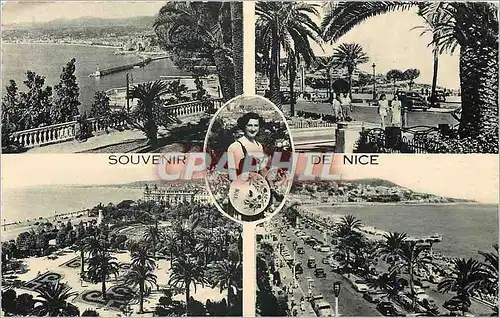 Moderne Karte Souvenir de Nice