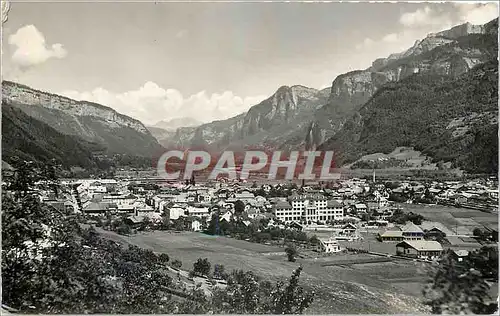 Moderne Karte Vallee de l'Arve Sallanche (Hautes Savoie) Vue generale