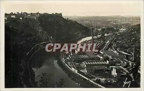 Moderne Karte Besancon (Doubs) Vue sur la Citadelle le Doubs et la ville