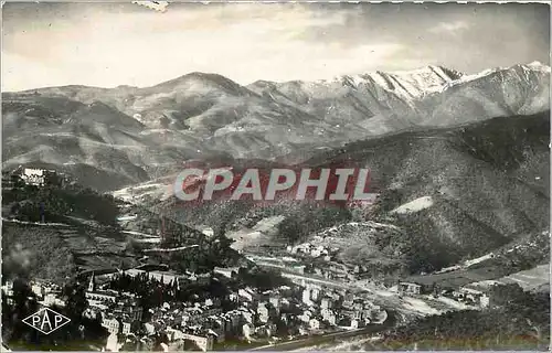 Moderne Karte Amelie les Bains Palalda Vue generale et le Canigou