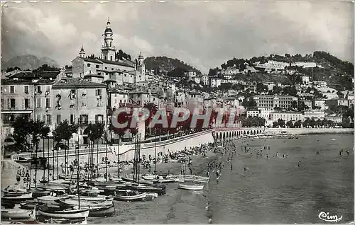 Cartes postales moderne Menton La Plage et la ville