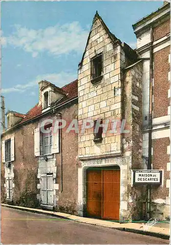 Moderne Karte La Vallee de la Creuse Deescartes (Indre et Loire) Maison du philosiphe Rene Descartes (1596 165