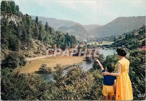 Cartes postales moderne La Franche Comte Pittoresque Frontiere Franco Suisse Le Doubs a Goumois