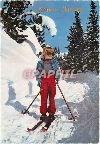 Cartes postales moderne Bonne Annee Enfant Ski