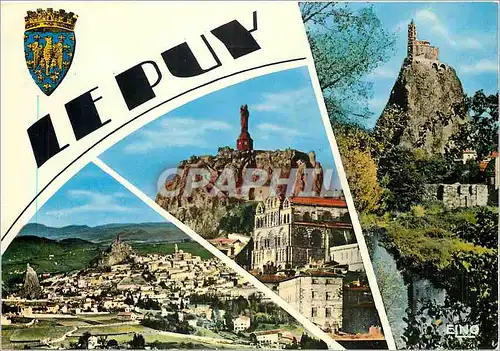 Cartes postales moderne Le Puy (Haute Loire) Alt 630 m vue generale et les Rochers d'Aiguille et Corneille