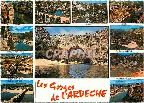 Moderne Karte Les Grands Paysages du Vivarais Les Gorges de l'Ardeche