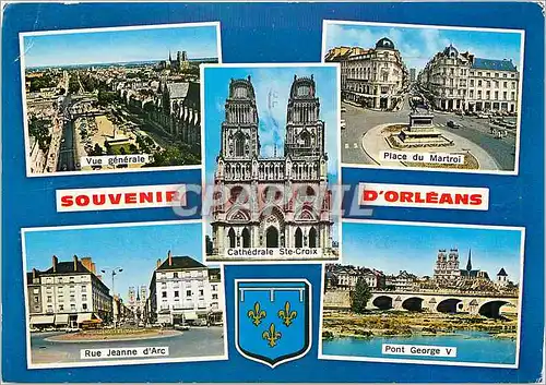 Cartes postales moderne Orleans (Loiret) Vue generale Place du Martroi Rue Jeanne d'Arc Pont George V
