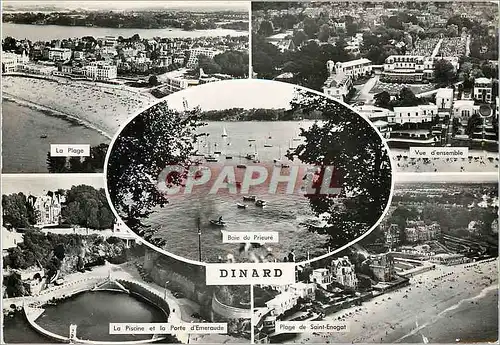 Moderne Karte Dinard Baie du Prieure La plage La piscine et la porte d'Emeraude Vue d'ensemble Plage de Saint
