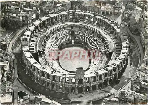 Moderne Karte Arles Les Arenes Vue aeriennes