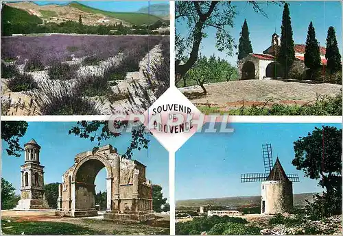 Moderne Karte Souvenir de Provence Moulin