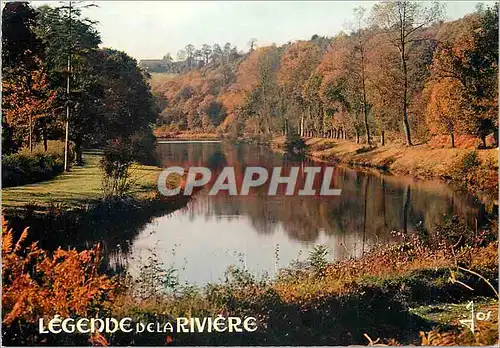 Moderne Karte La Bretagne en couleurs les bords de l'Aulne Legende de la riviere