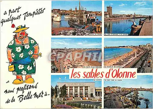 Cartes postales moderne Les Sables d'Olonne Retour de peche La Tour d'Arundel a la Chaume La plage et la piscine Le port