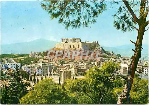 Cartes postales moderne Athenes L'Acropote vue de l'Olympicion