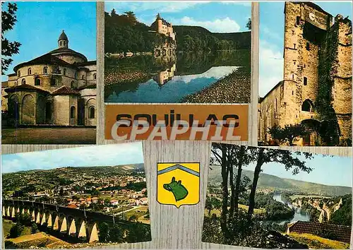 Cartes postales moderne Le Lot et ses Merveilles Souillac L'eglise abbatiale le chateau de la Treyne