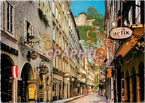 Cartes postales moderne Festival City of Salzburg la ville des festivals la rue Getreidegasse dans la vieille ville de S