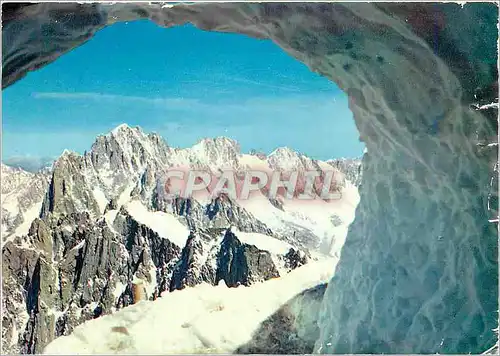 Moderne Karte Chamonix Mont Blanc A la sortie du Tunnel au sommet de l'Aiguille du Midi vers la valle Blanche