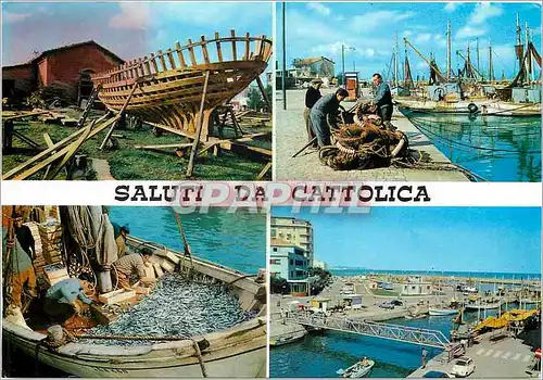 Cartes postales moderne Cattolica Differents aspects du port