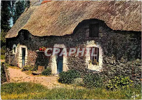 Moderne Karte La Bretagne en Couleurs Chaumiere morbihannaise