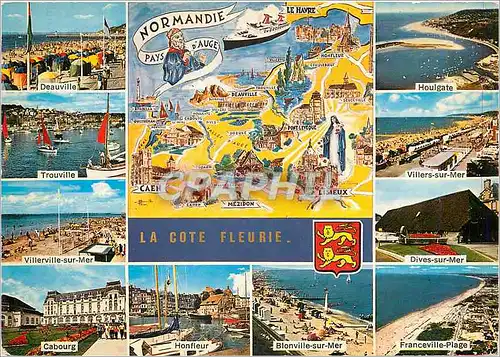 Cartes postales moderne La Cote Fleurie Normandie Lion Deauville Trouville Houlgate Villerville sur Mer Dives sur Mer Ca