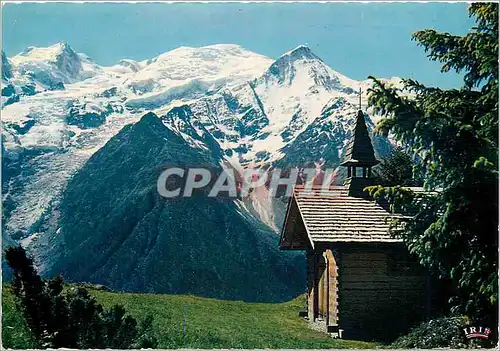 Cartes postales moderne Chamonix Mont Blanc Le Mont Blanc (4807 m) l'Aiguille du Gouter (3835 m) depuis Merlet