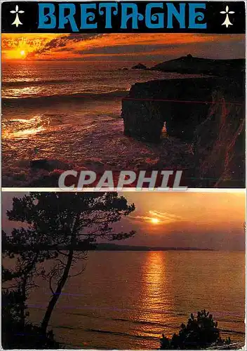 Cartes postales moderne Couleurs de Bretagne derniers reflets sur la cote