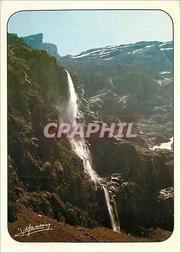 Moderne Karte Gavarnie La grande cascade de 422 m de hauteur