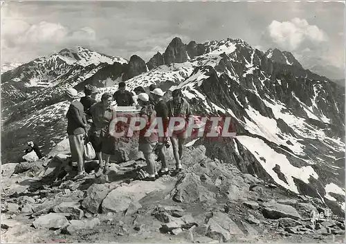 Moderne Karte Chamonix Mont Blanc (Hte Savoie) Table d'orientation du Brevent (2525m) le Buet (3098 m) et les