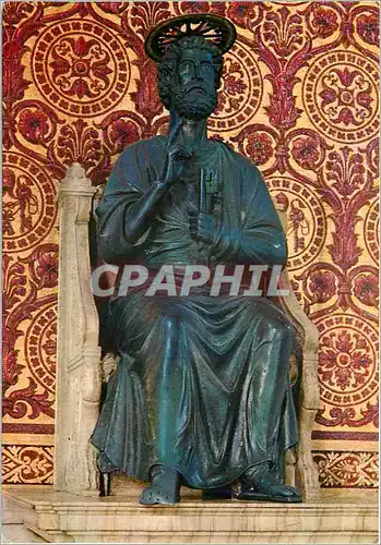 Moderne Karte Roma Basilque de St Pierre Statue de Bronze de St Pierre