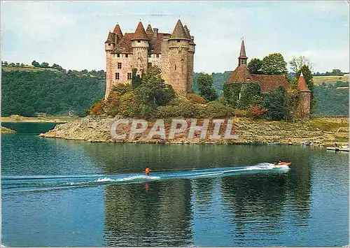 Moderne Karte Le ch�teau de Val sur la retenue du barrage de Bort les Orgues