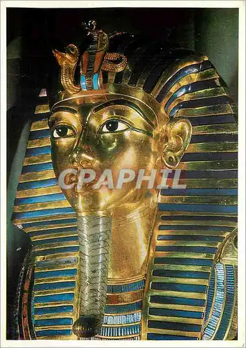 Moderne Karte Art Egyptien (Vers 1350 av J C) Le Tresor de Toulankhamon le masque funeraire en or