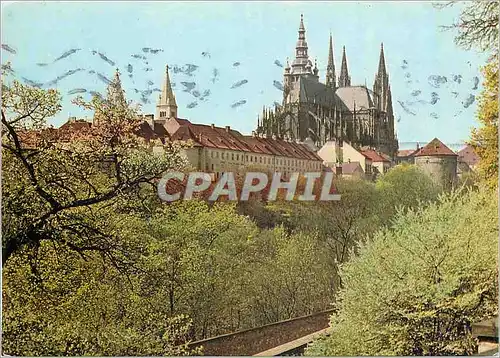 Cartes postales moderne Praha Chateau de Prague vu du Pavillon de Plaisance de la Reine Anne