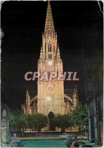 Cartes postales moderne San Sebastien The buen Pastor cathedrale Nocturnal