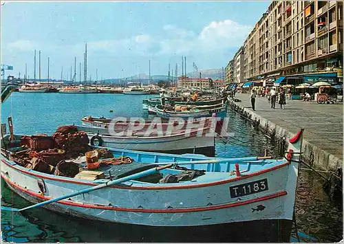 Moderne Karte Toulon (Var) Les quais et les Bateaux de peche