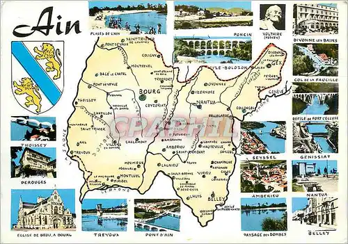 Moderne Karte Departement de L'Ain