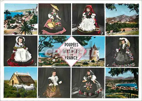 Moderne Karte Poupees et Paysages de France Nicoise et Nice Pyreneenne et Mont Louis Folklore