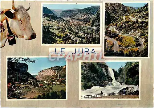 Moderne Karte Le Jura Vue generale de Morez les Lacets de Septmoncel Baumes les Messieurs Vache