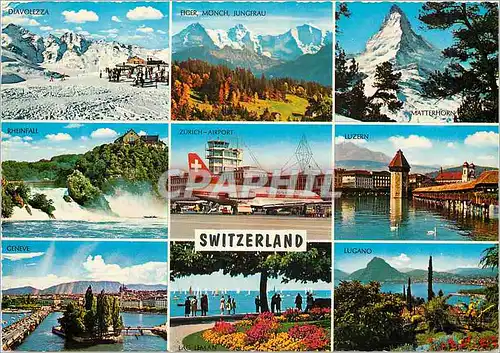 Cartes postales moderne Switzerland Avion Aviation Zurich Luzern Rheinfall