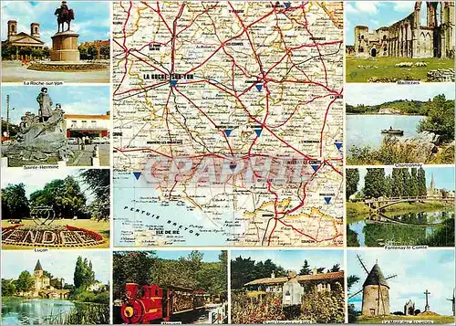 Moderne Karte La Vendee Touristique La Roche sur Yon Chantonnay Fontenay le Comte