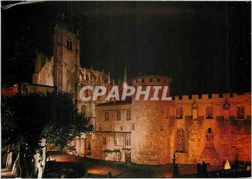 Cartes postales moderne Narbonne (Aude) Capitale de la Gaule meridionale la basilique St Just XIIIe XIVe s effet de nuit