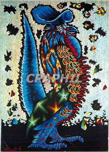 Cartes postales moderne Tapisserie Bravache Blanc Coq