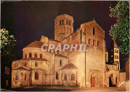 Cartes postales moderne Couleus et Lumiere de France Paray le Monial (Saone et Loire) La Basilique et son abside (XIe et