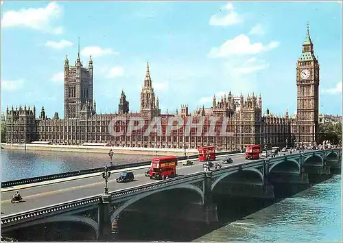 Moderne Karte Houses of Parliament and Westminster Bridge London