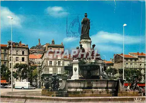 Cartes postales moderne Le Puy en Velay La Fontaine Crozatier et vue sur N D de France