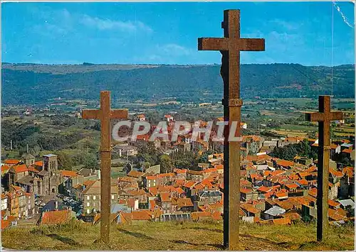 Cartes postales moderne Volvic (P de D) Calvaire N D de la Garde et panorama sur la ville